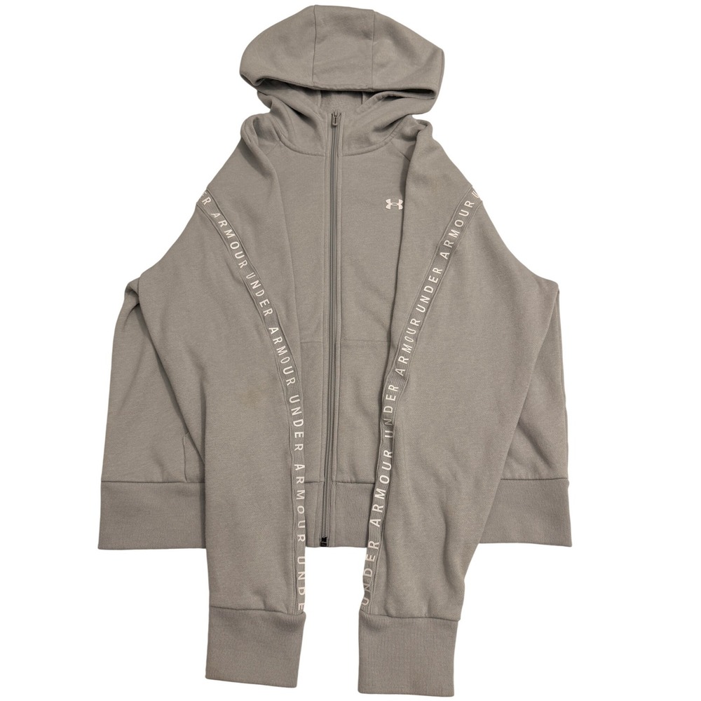 Under Armour Women's Loose Fit Full Zip Hoodie Sweatshirt‎ XL Gray UA Logo
